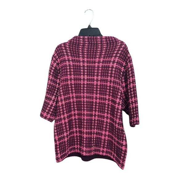 Ann Taylor Women’s Shimmer Plaid Mock Neck Sweater - Picture 3 of 6